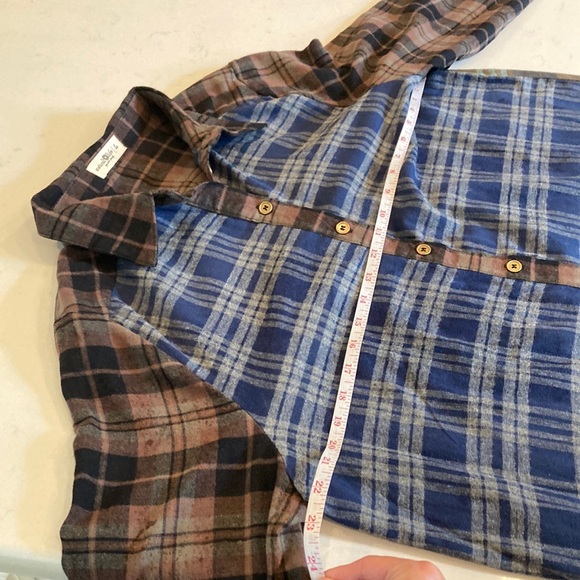 Natural Life 100% Cotton Flannel Esme Plaid Long Maxi Shirt Dress Navy Large - Picture 5 of 8